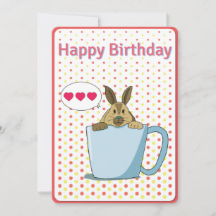Festiva Tarjeta de cumpleaños feliz de Mocha bunny