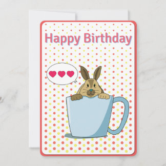 Festiva Tarjeta de cumpleaños feliz de Mocha bunny