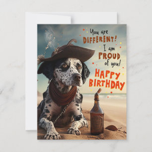 Festiva Tarjeta de cumpleaños feliz para perro pirata de D