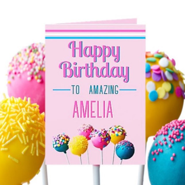 Festiva Tarjeta de cumpleaños feliz personalizada para niñ (Subido por el creador)