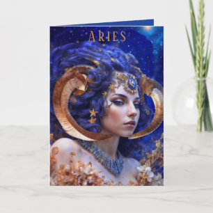 Festiva Tarjeta de cumpleaños femenina Aries