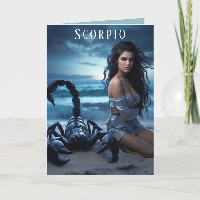 Festiva Tarjeta de cumpleaños femenina Scorpio (Anverso)