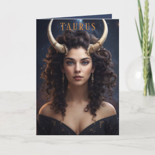 Festiva Tarjeta de cumpleaños femenina Taurus