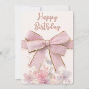 Festiva Tarjeta de cumpleaños floral elegante