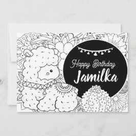 Festiva Tarjeta de Cumpleaños Floral para Niños de Cactus 