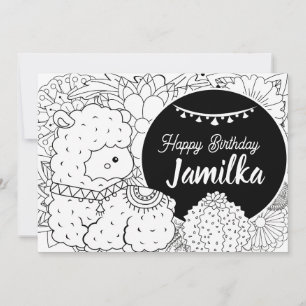 Festiva Tarjeta de Cumpleaños Floral para Niños de Cactus 