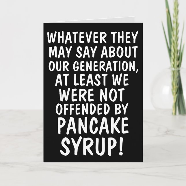 FESTIVA TARJETA DE CUMPLEAÑOS FUNNY PANCAKE SYRUP (Anverso)