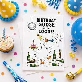 Festiva tarjeta de cumpleaños ¡Ganso suelto!