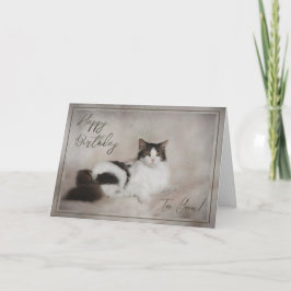 Festiva Tarjeta de cumpleaños "Gato de cumpleaños feliz"