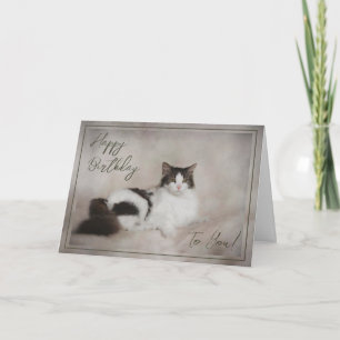 Festiva Tarjeta de cumpleaños "Gato de cumpleaños feliz"