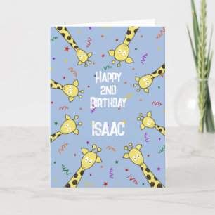 Festiva Tarjeta de cumpleaños Giraffe personalizada