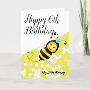 Festiva Tarjeta de cumpleaños Happy Bee