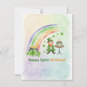 Festiva Tarjeta de cumpleaños irlandesa afortunada 17 de m