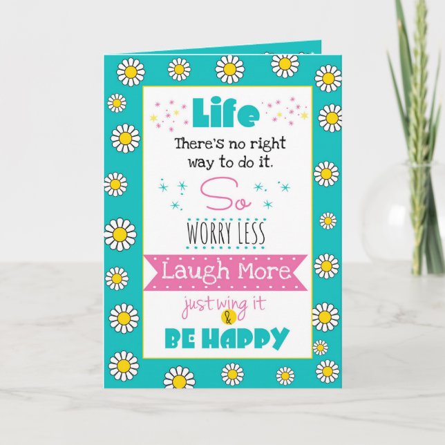 Festiva Tarjeta de cumpleaños "Life - Just Wing It" (Anverso)