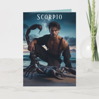 Festiva Tarjeta de cumpleaños macho Scorpio