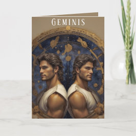 Festiva Tarjeta de cumpleaños masculina Geminis