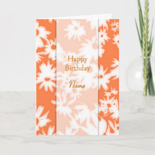 Festiva Tarjeta de cumpleaños Naranja de color Me Daisies