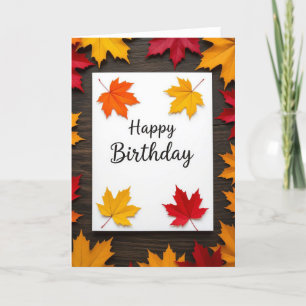 Festiva Tarjeta de cumpleaños otoño, cumpleaños otoño, tar