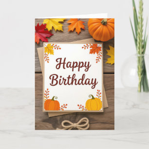 Festiva Tarjeta de cumpleaños otoño, cumpleaños otoño, tar