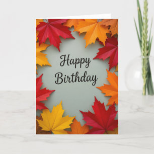 Festiva Tarjeta de cumpleaños otoño, cumpleaños otoño, tar