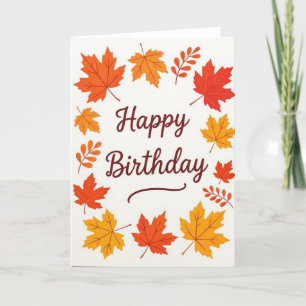 Festiva Tarjeta de cumpleaños otoño, cumpleaños otoño, tar