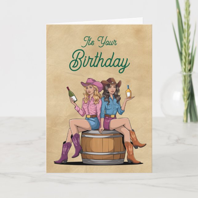 Festiva Tarjeta de cumpleaños para chica de campo (Anverso)
