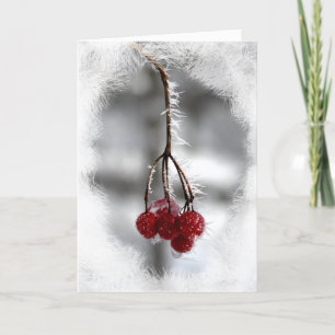 Festiva Tarjeta de cumpleaños para Navidades de Berry Rojo