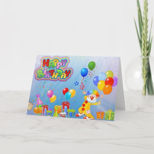 Festiva Tarjeta de cumpleaños para niños (Anverso)