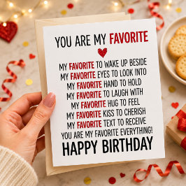Festiva tarjeta de cumpleaños para novio cita romántica