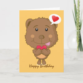 Festiva Tarjeta de cumpleaños para oso