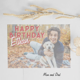 Festiva Tarjeta de cumpleaños personalizada con foto para