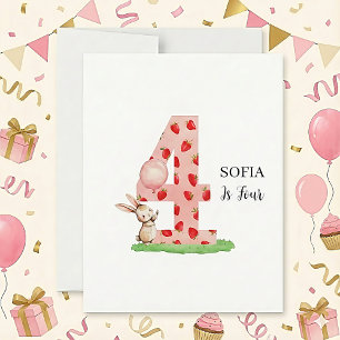 Festiva Tarjeta de cumpleaños personalizada de conejito pa