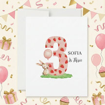 Tarjeta de cumpleaños personalizada de conejito pa