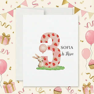 Festiva Tarjeta de cumpleaños personalizada de conejito pa