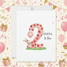 Tarjeta de cumpleaños personalizada de conejito pa