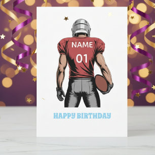 Festiva Tarjeta de cumpleaños personalizada de fútbol amer