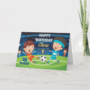 Festiva Tarjeta de cumpleaños personalizada de fútbol/fútb
