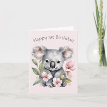 Tarjeta de cumpleaños personalizada de koala