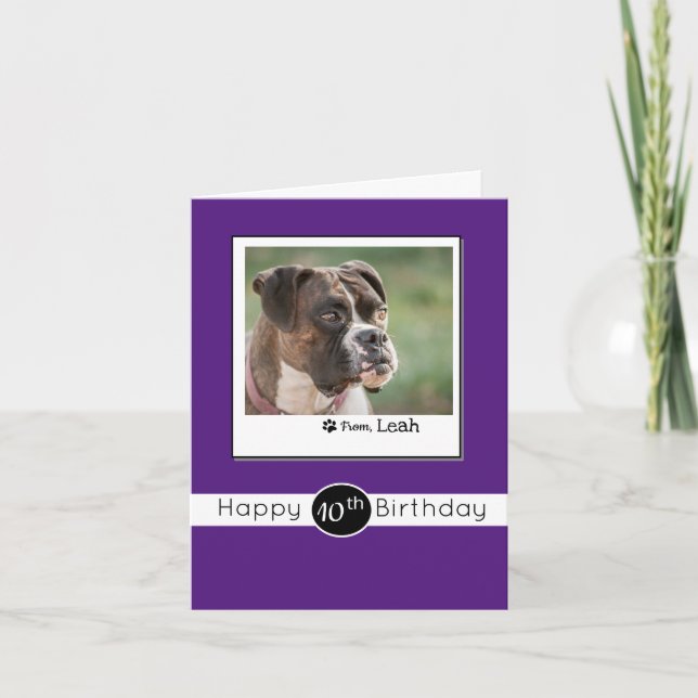 Festiva Tarjeta de cumpleaños personalizada de tu perro (Anverso)