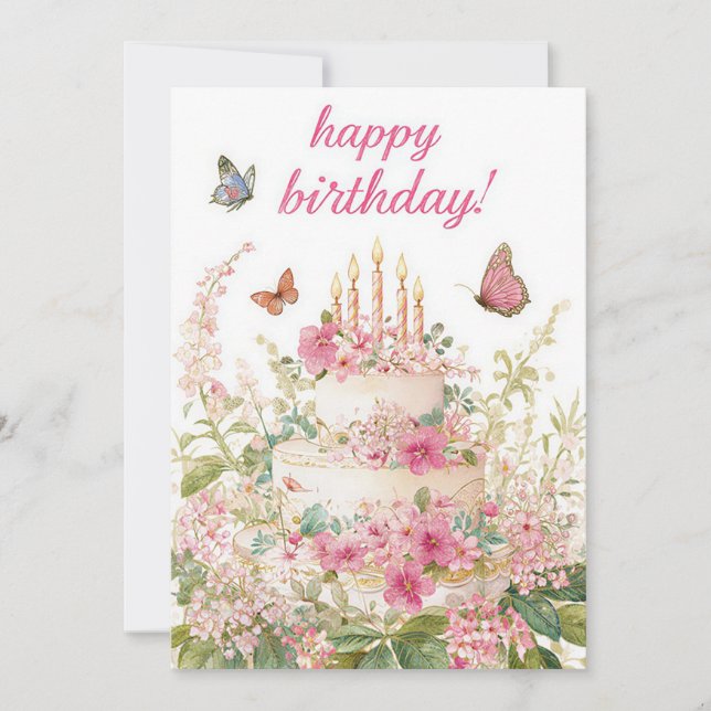 Festiva Tarjeta de cumpleaños personalizada para negocios (Anverso)