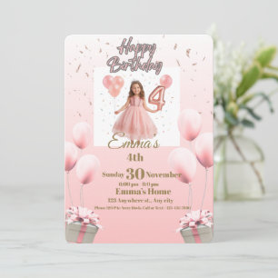 Festiva Tarjeta de cumpleaños personalizada para niñas E