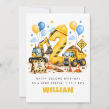 Tarjeta de cumpleaños personalizada para niño de 2