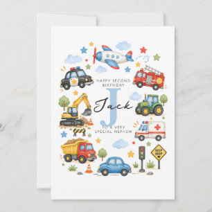 Festiva Tarjeta de cumpleaños personalizada para niño de 2