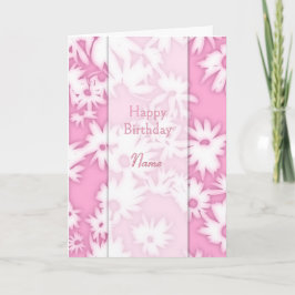 Festiva Tarjeta de cumpleaños rosa Color Me Daisies