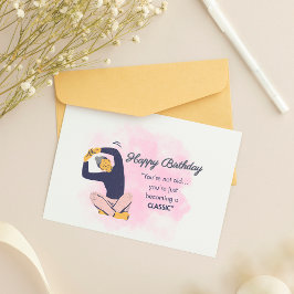 Festiva Tarjeta de cumpleaños rosa para adultos que se est