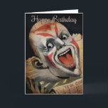 Festiva Tarjeta de cumpleaños Scary Clown<br><div class="desc">Personalizado restaurado,  imagen de payaso vintage de alta calidad.</div>