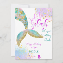 Festiva Tarjeta de cumpleaños Splish splash mermaid