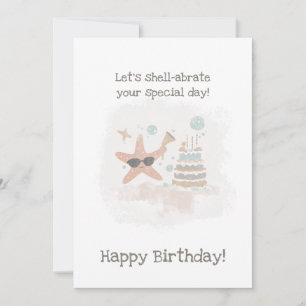 Festiva Tarjeta de cumpleaños Starfish personalizada