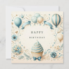 Festiva tarjeta de cupcake de feliz cumpleaños