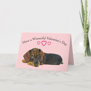 Festiva Tarjeta de Dachshund Valentine